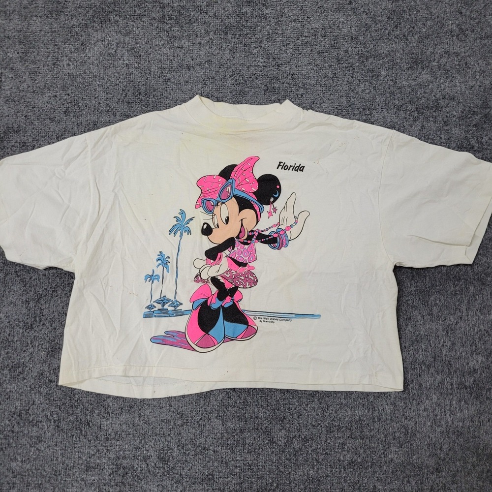 Sherry's Best T-Shirt Womens One Size White Minnie Mouse Florida Cotton USA Made